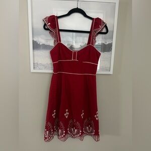 Adorable red Nanette Lepore dress - so cute and flattering! Size 4